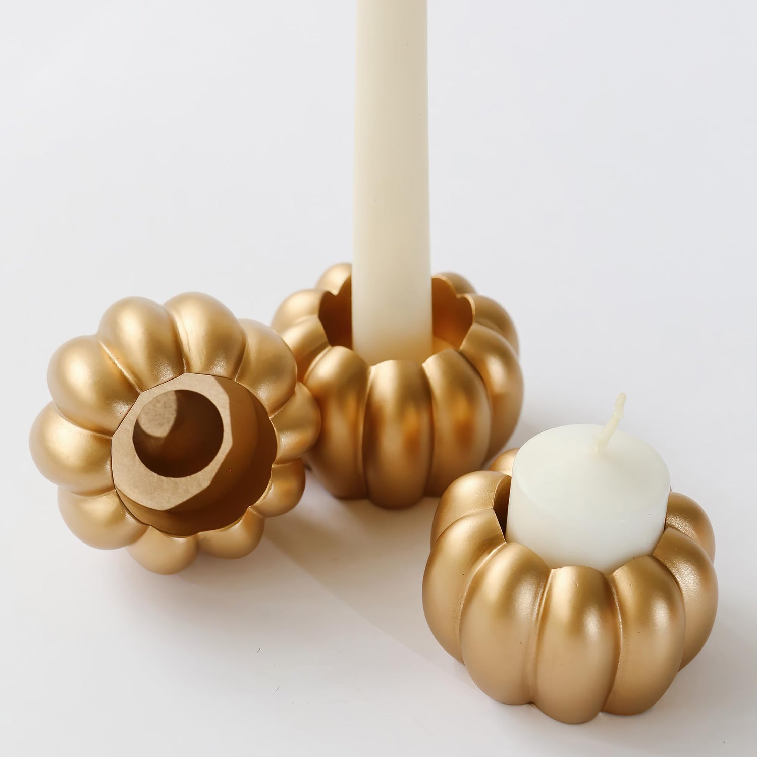 Pumpkin Candlestick Holders