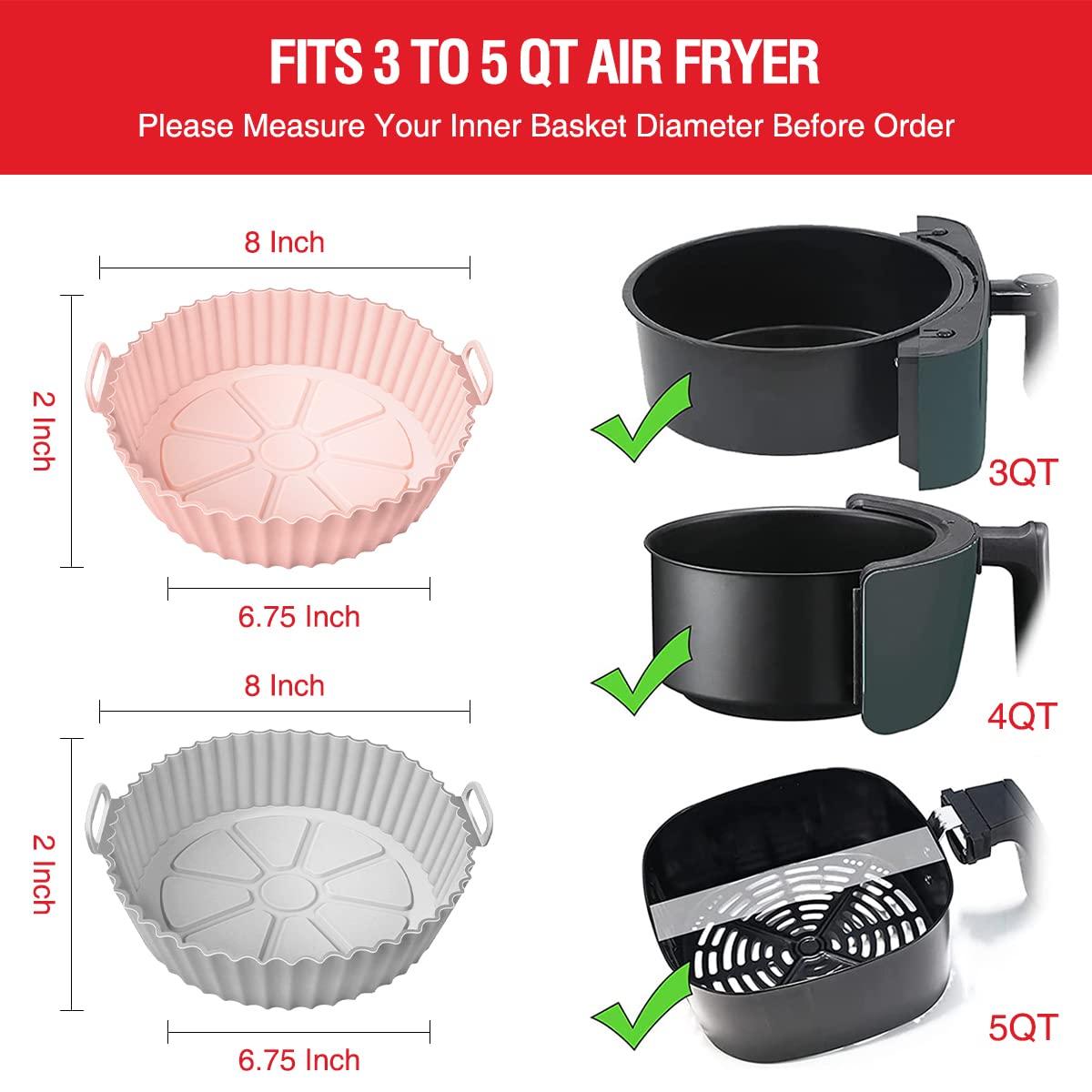 Air Fryer Silicone Liners Pot