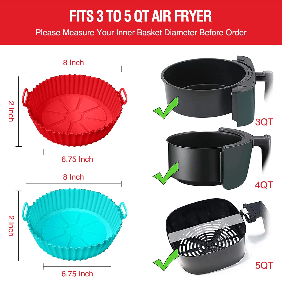 Air Fryer Silicone Liners Pot