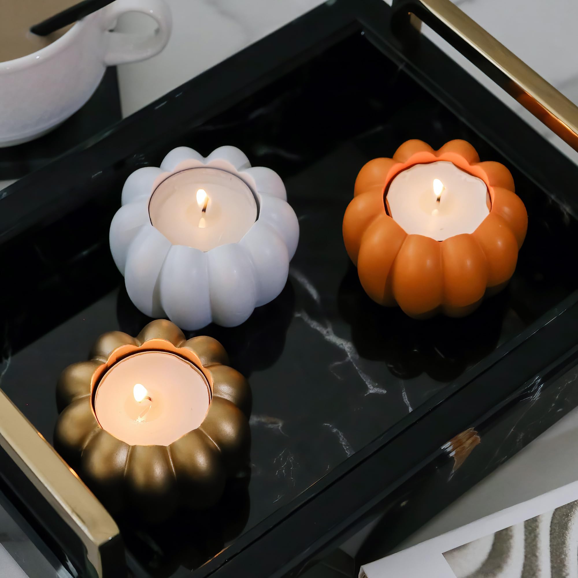 Pumpkin Candlestick Holders