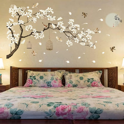 Large White Flower Wall Stickers