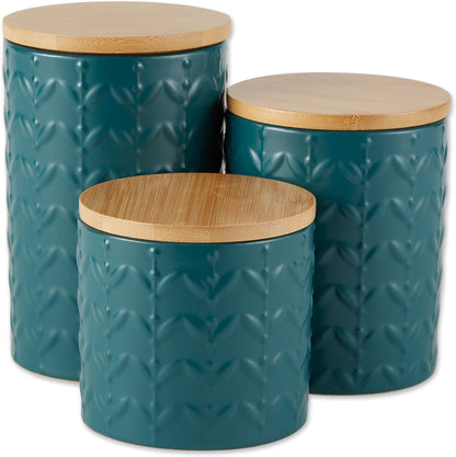 Textured Matte Ceramic Canister Set