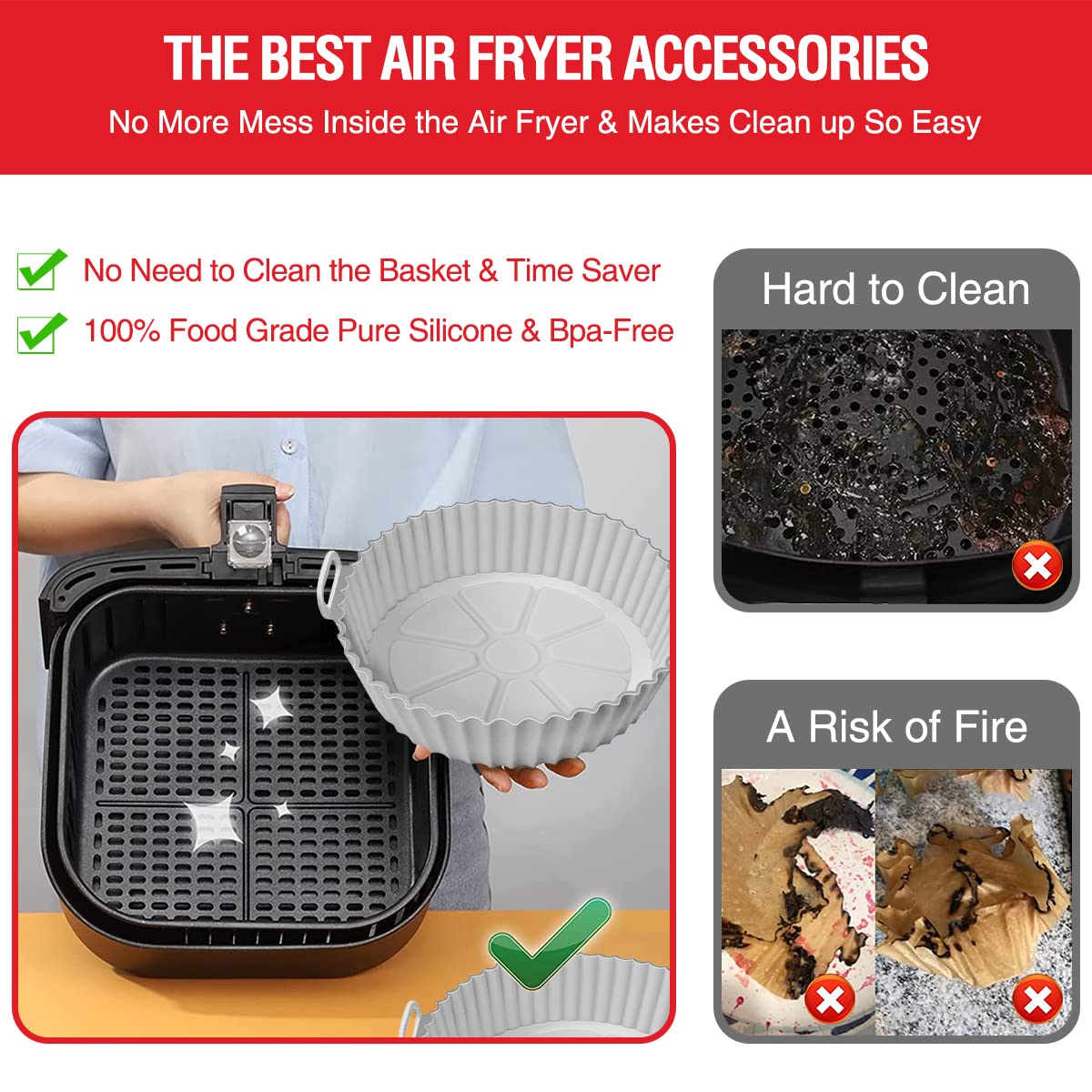 Air Fryer Silicone Liners Pot