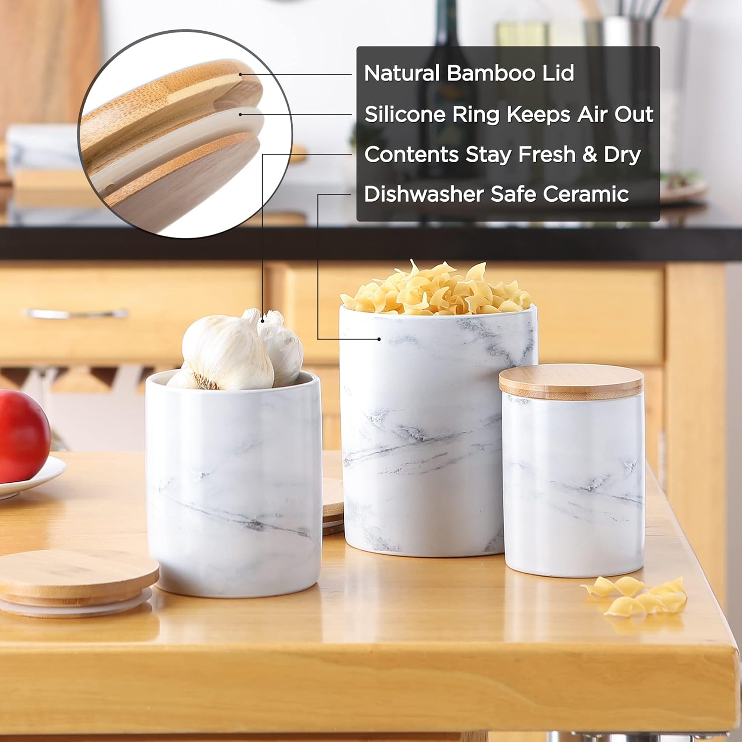 Textured Matte Ceramic Canister Set