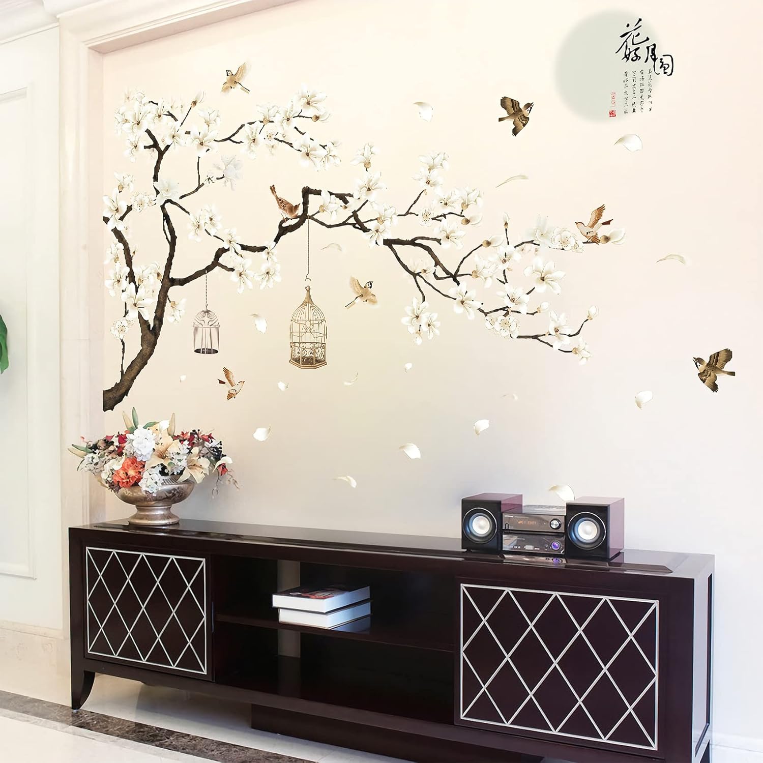 Large White Flower Wall Stickers