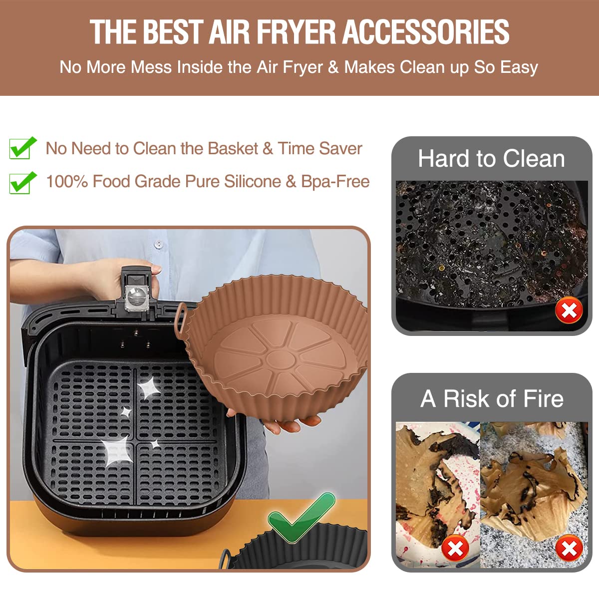 Air Fryer Silicone Liners Pot