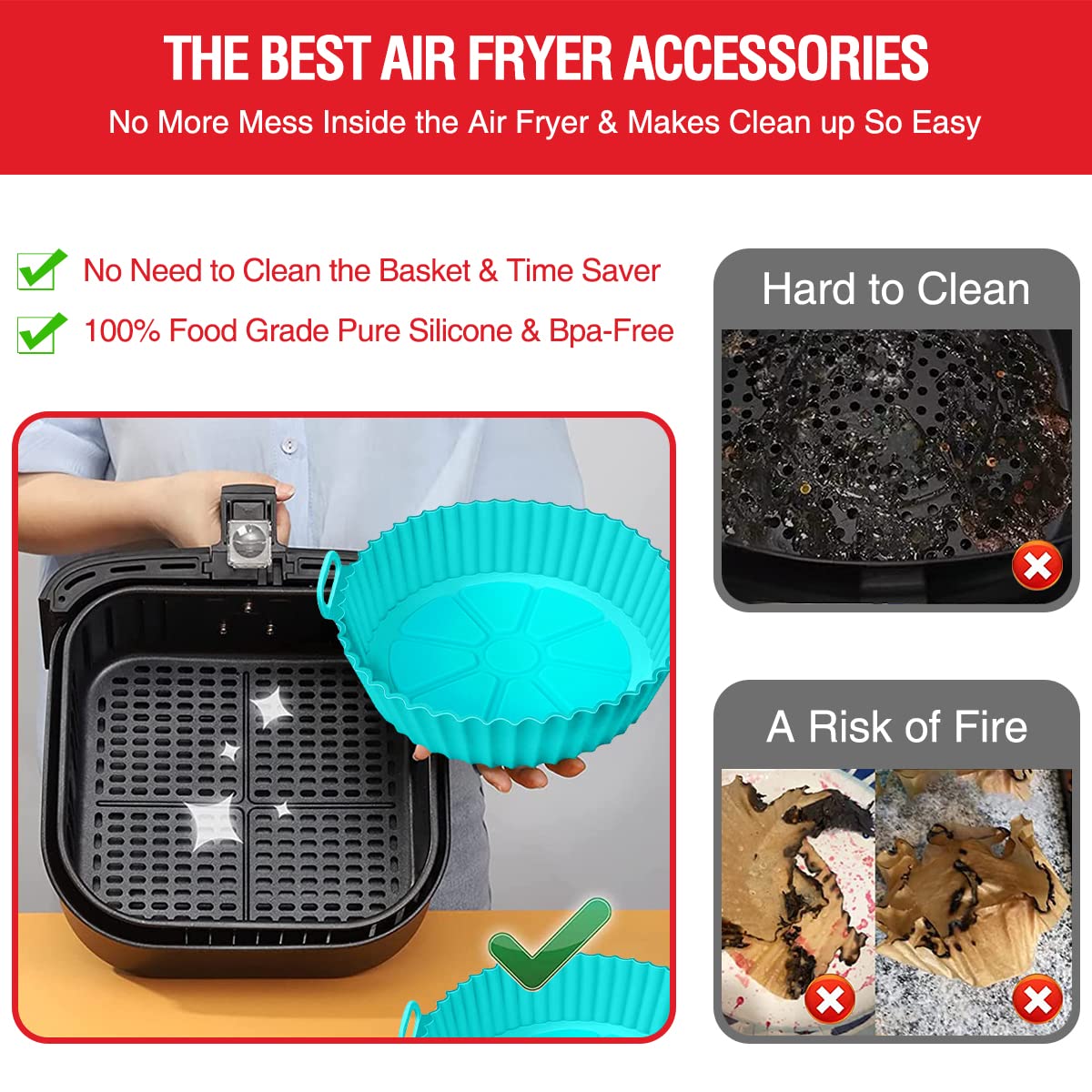 Air Fryer Silicone Liners Pot