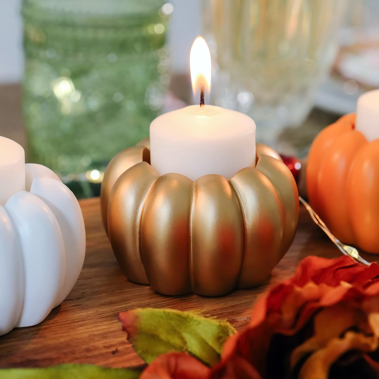 Pumpkin Candlestick Holders