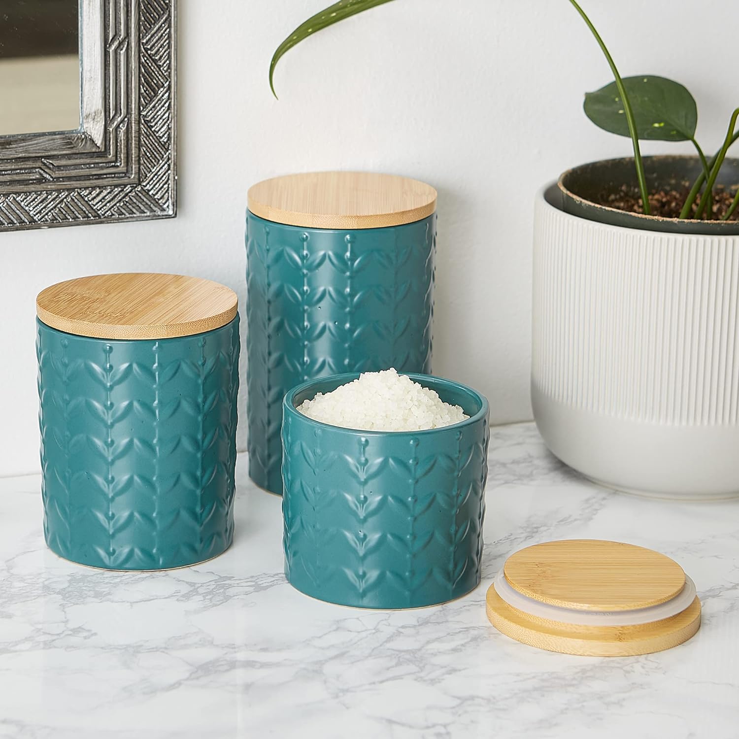 Textured Matte Ceramic Canister Set