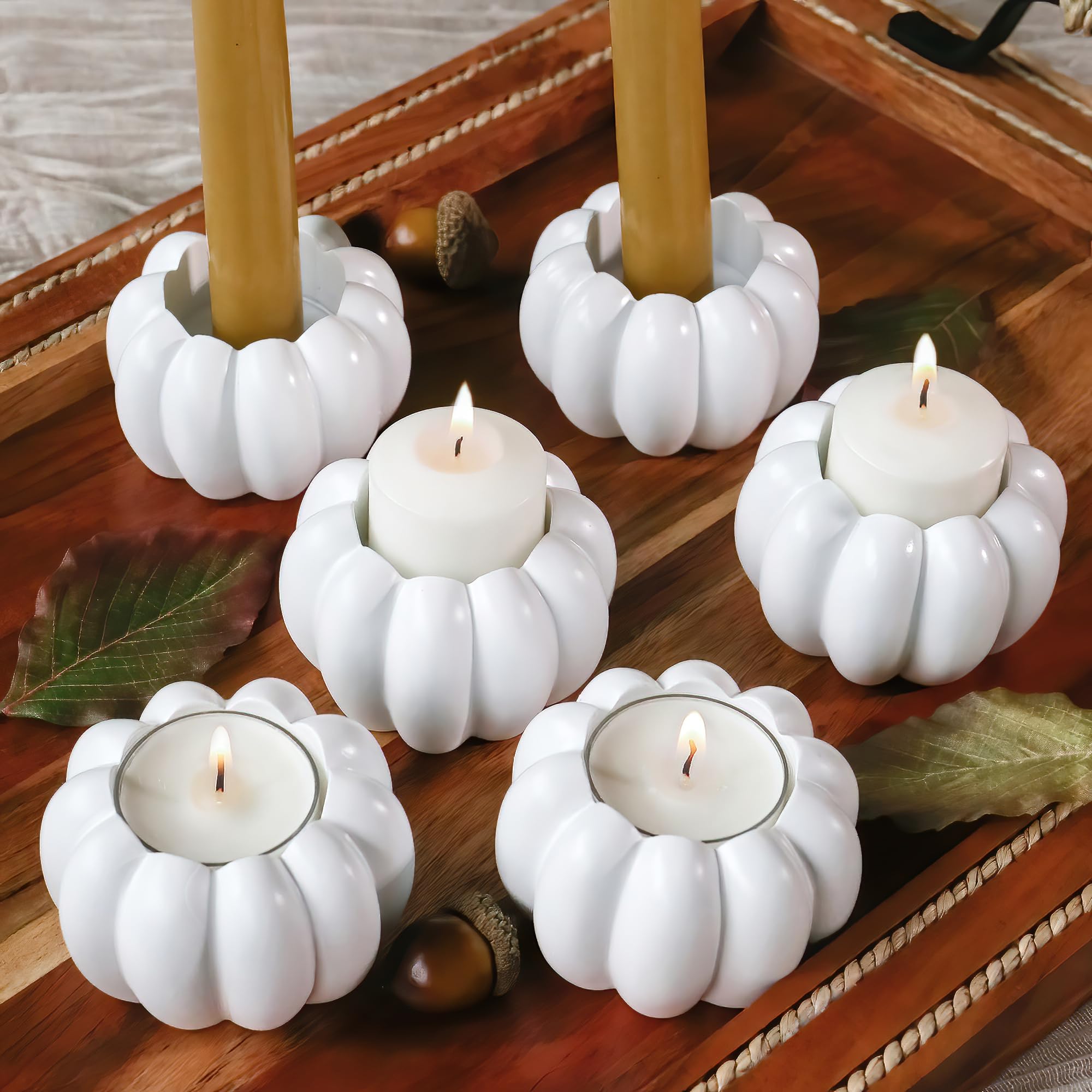 Pumpkin Candlestick Holders