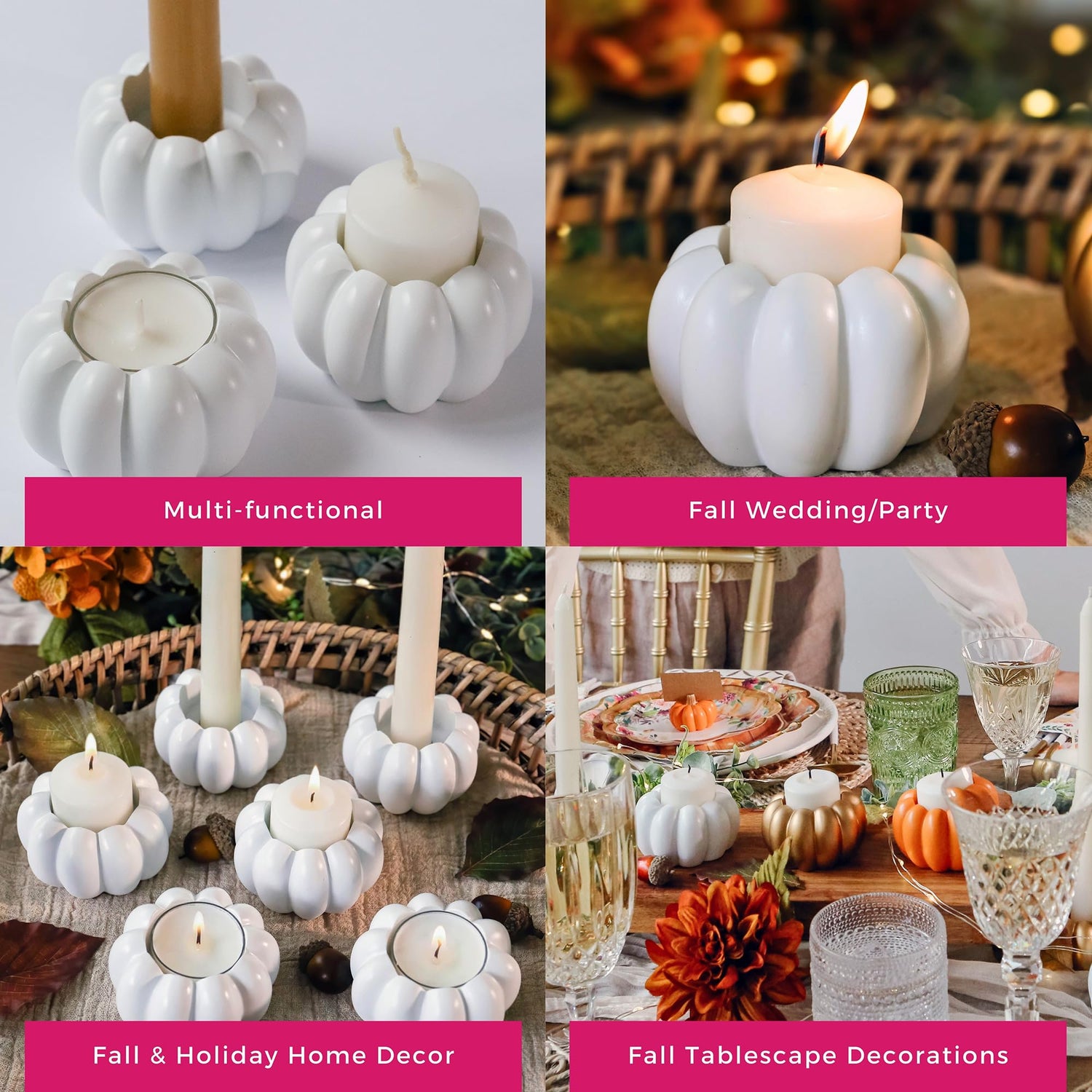 Pumpkin Candlestick Holders