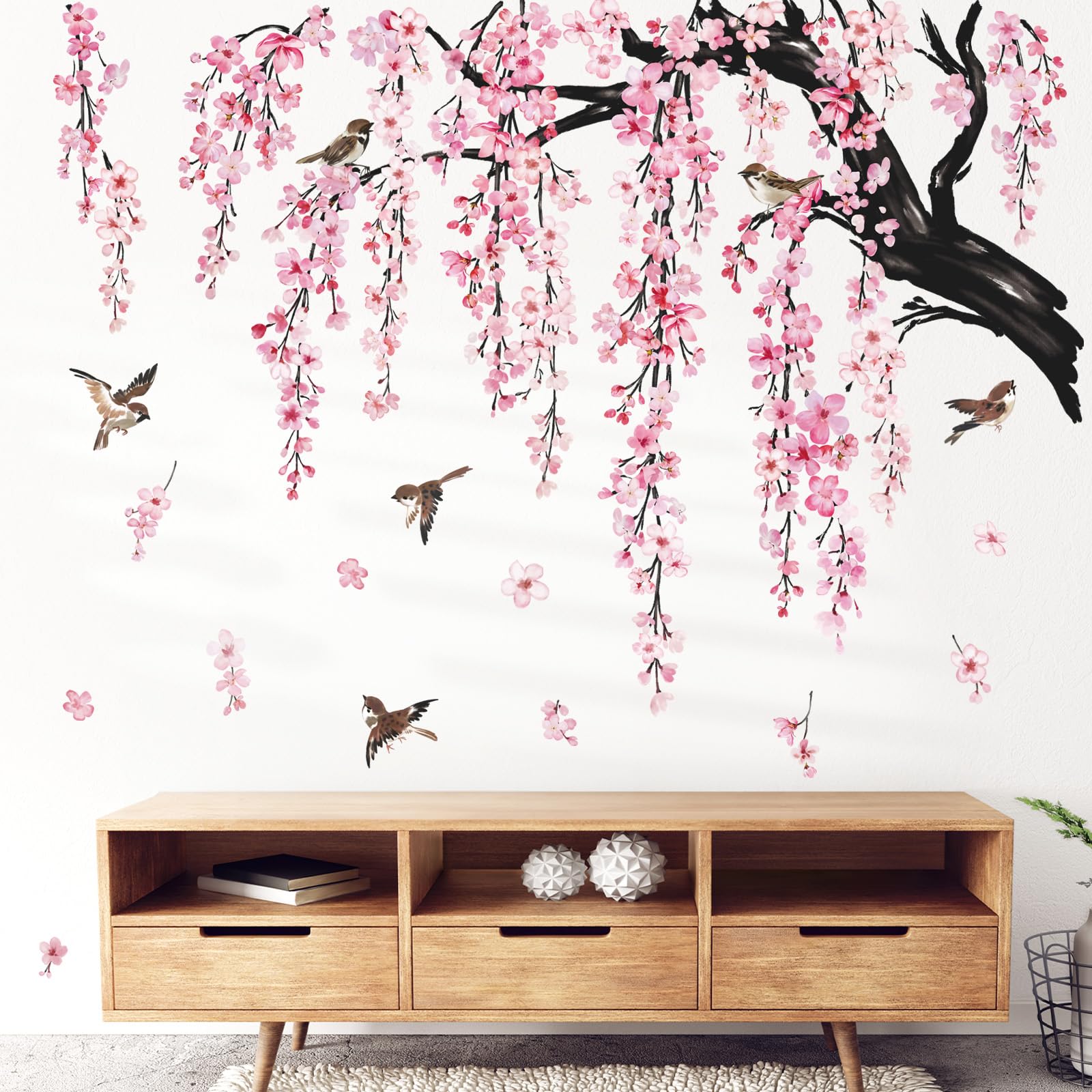 Large Flower Tree Branch Wall Stickers