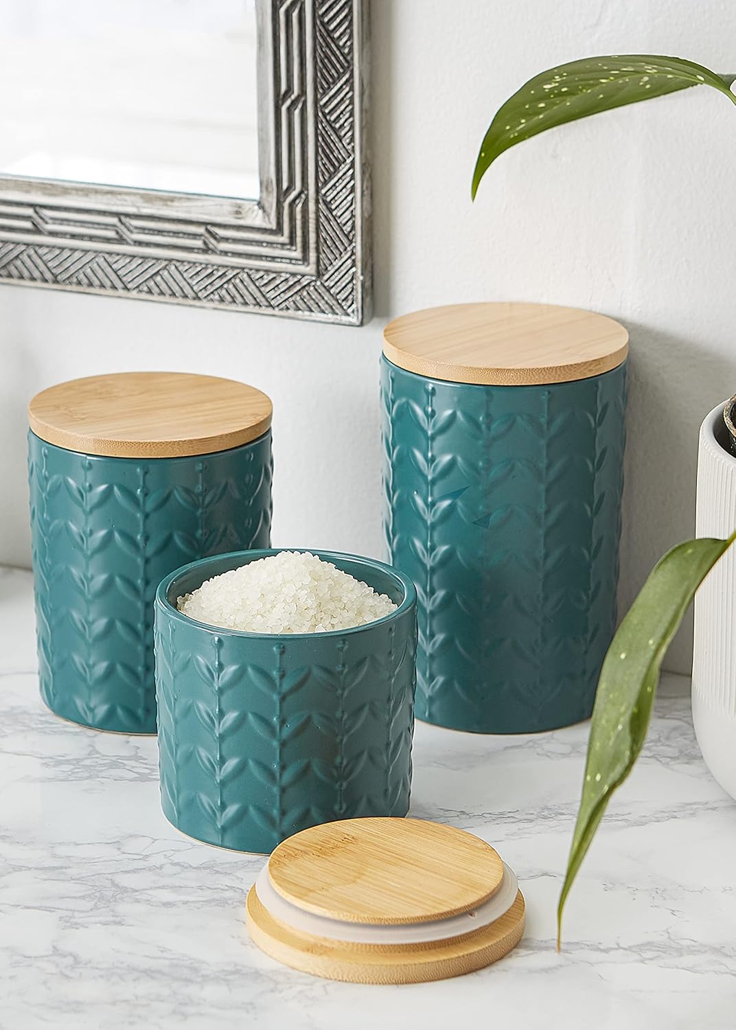 Textured Matte Ceramic Canister Set