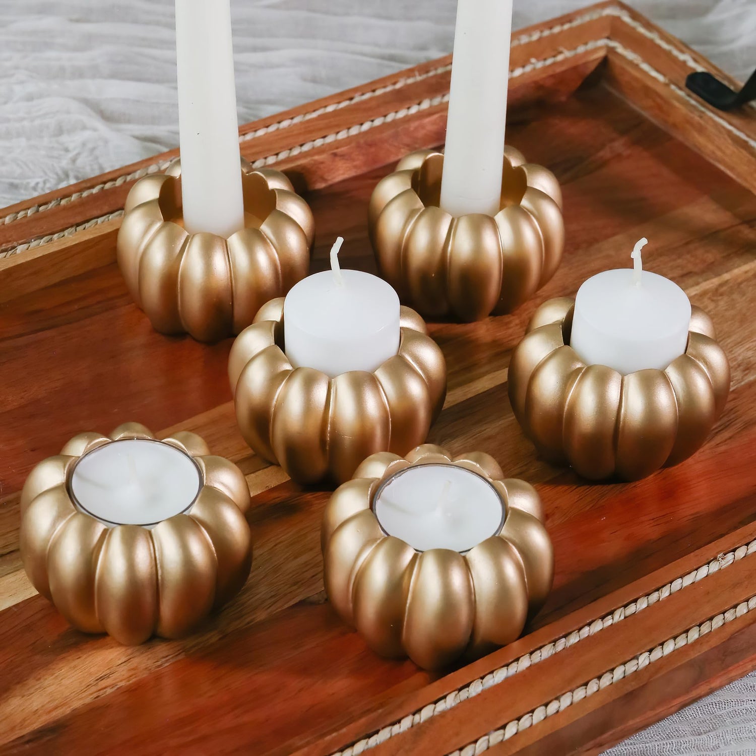 Pumpkin Candlestick Holders